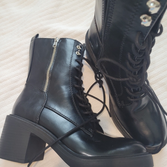 MIA Shoes - MIA Black Combat & Moto Boots